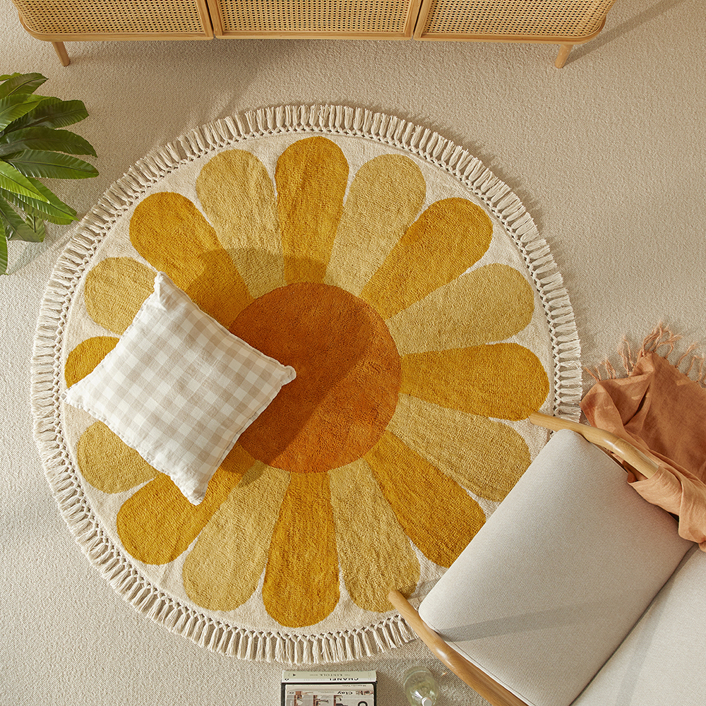 Daisy Mustard & Rust Rug