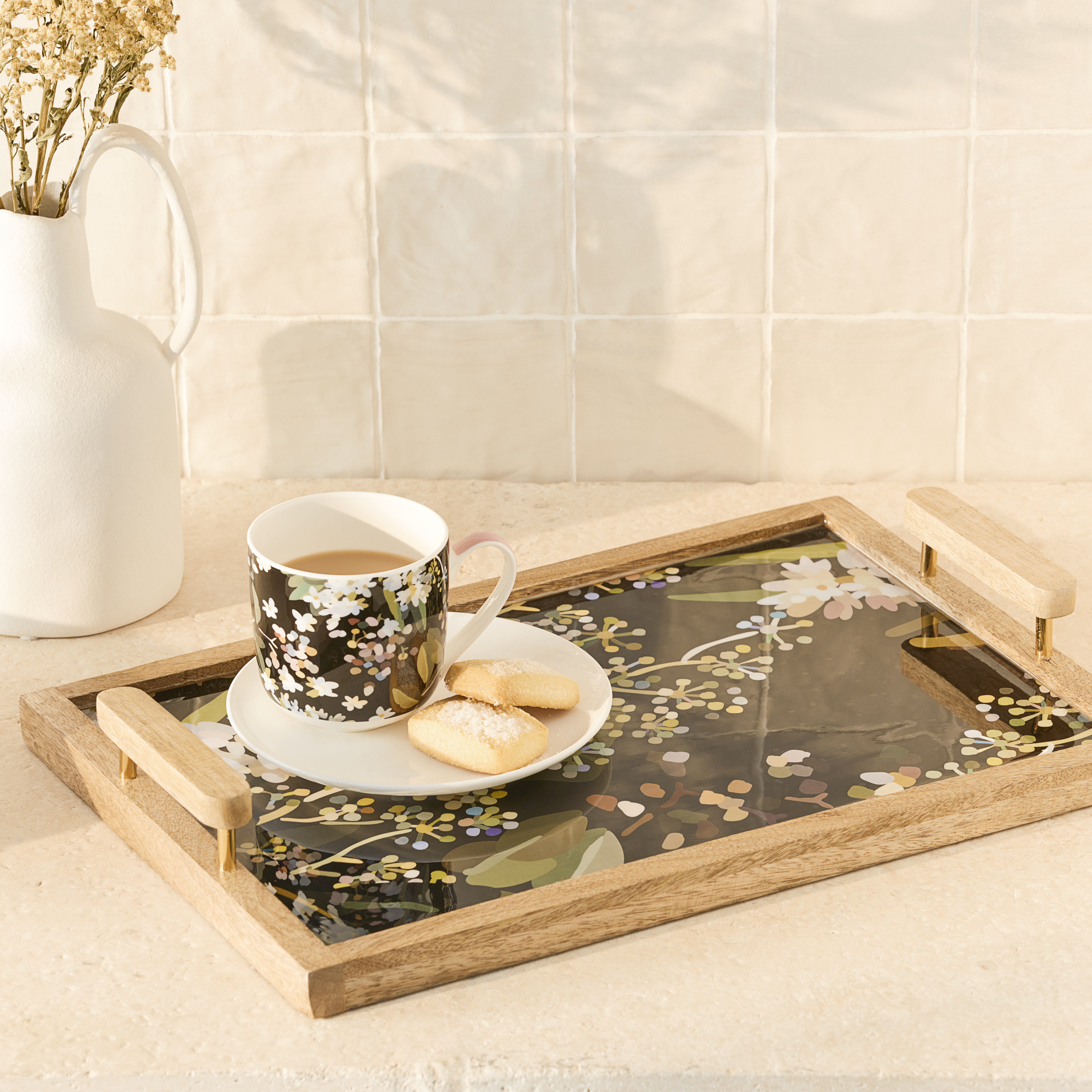 Kimmy Hogan Gathered Rectangle Timber Tray