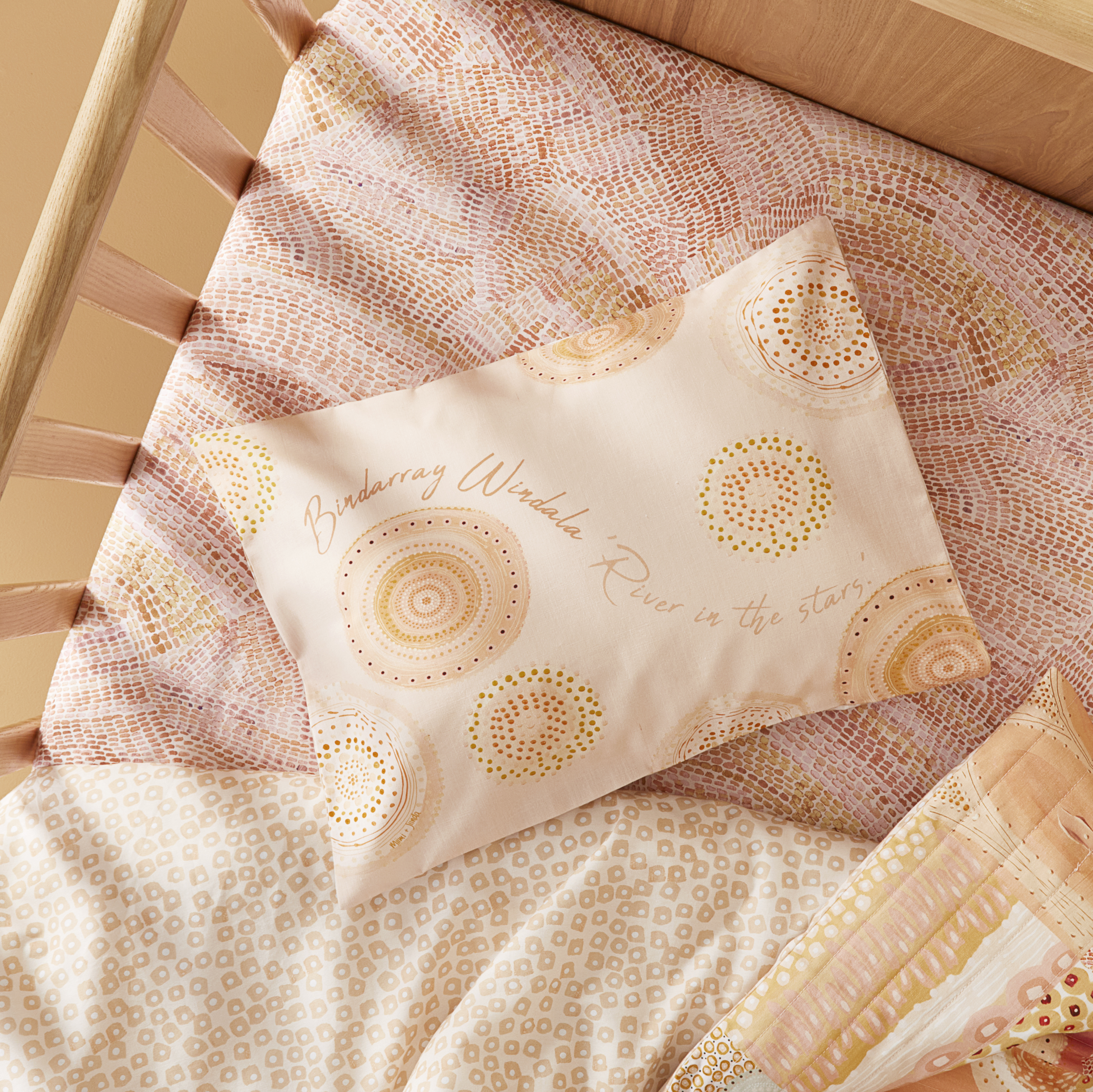 Miimi + Jiinda Bindarray Windala Text Cot Pillowcase