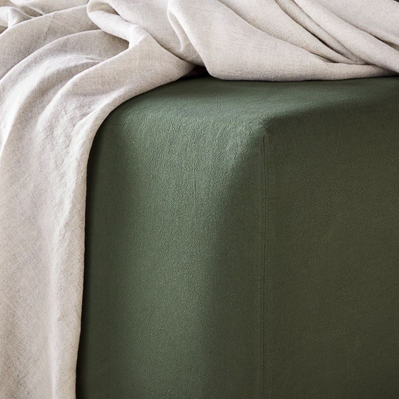 Stonewashed Cotton Basil Sheet Set