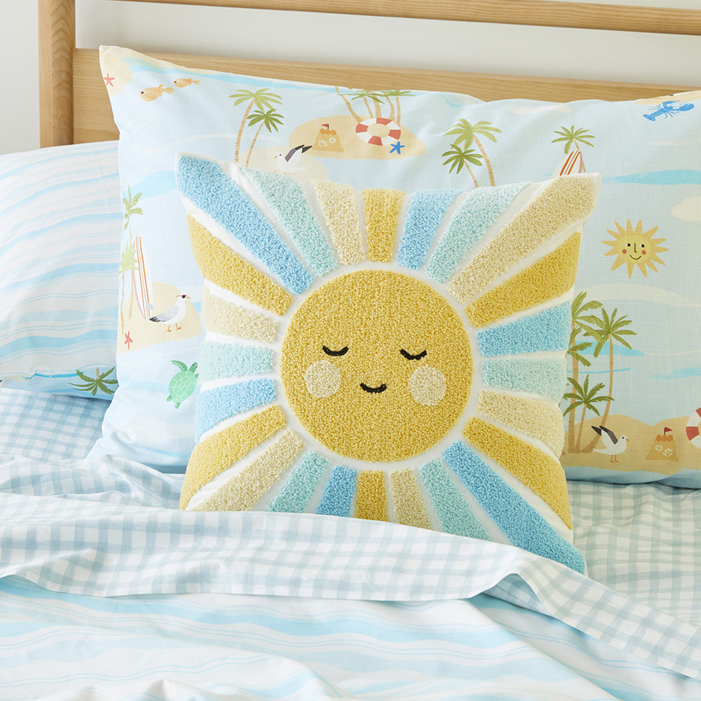 Happy Sun White Tufted Cushion