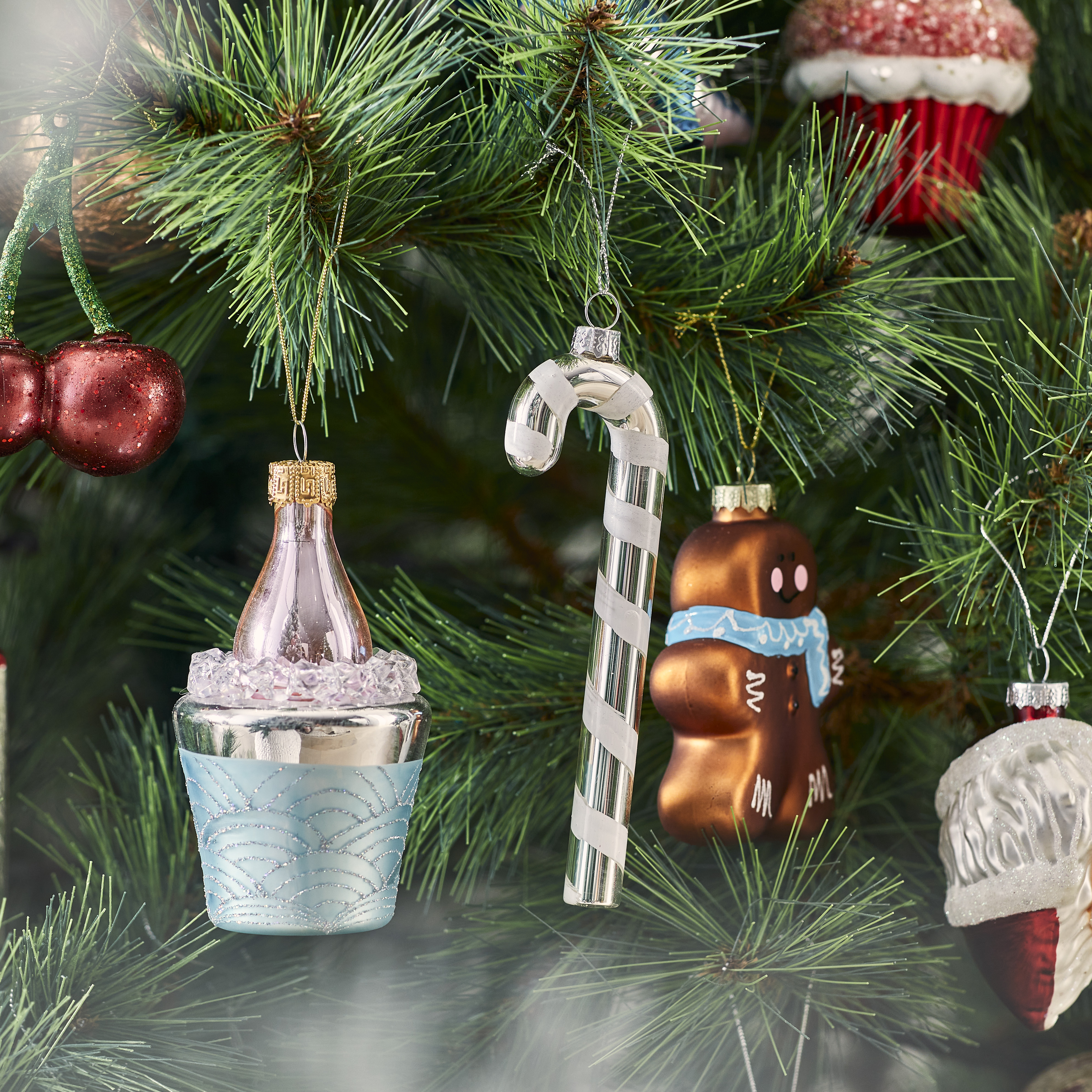 Luxe Silver & White Glass Candy Cane