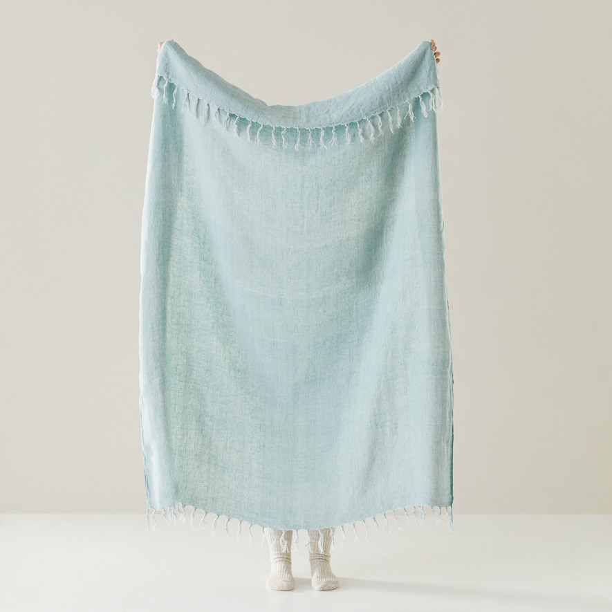 Malmo Mint Linen Throw