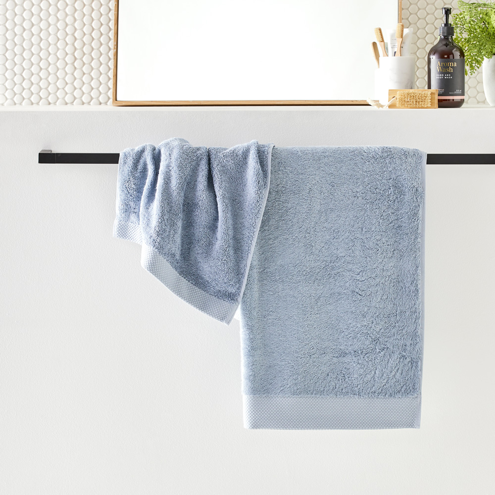 Navara French Blue Solid Cotton Bamboo Towel Range