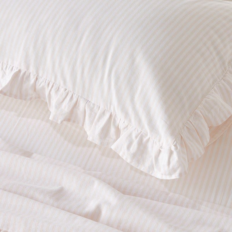 Ruffle Natural Stripe Sheet Set