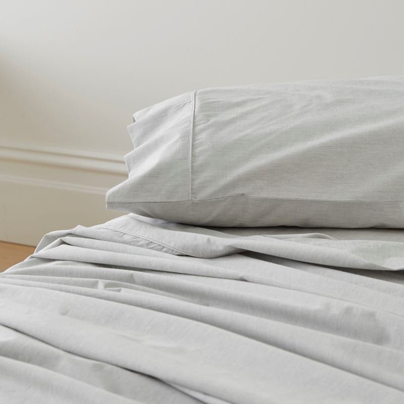 Fresh Yarn Dyed Grey Marle Sheet Set