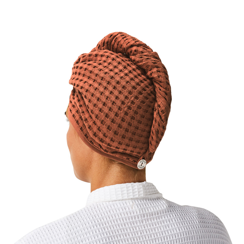 European Clay Waffle Hair Towel Wrap