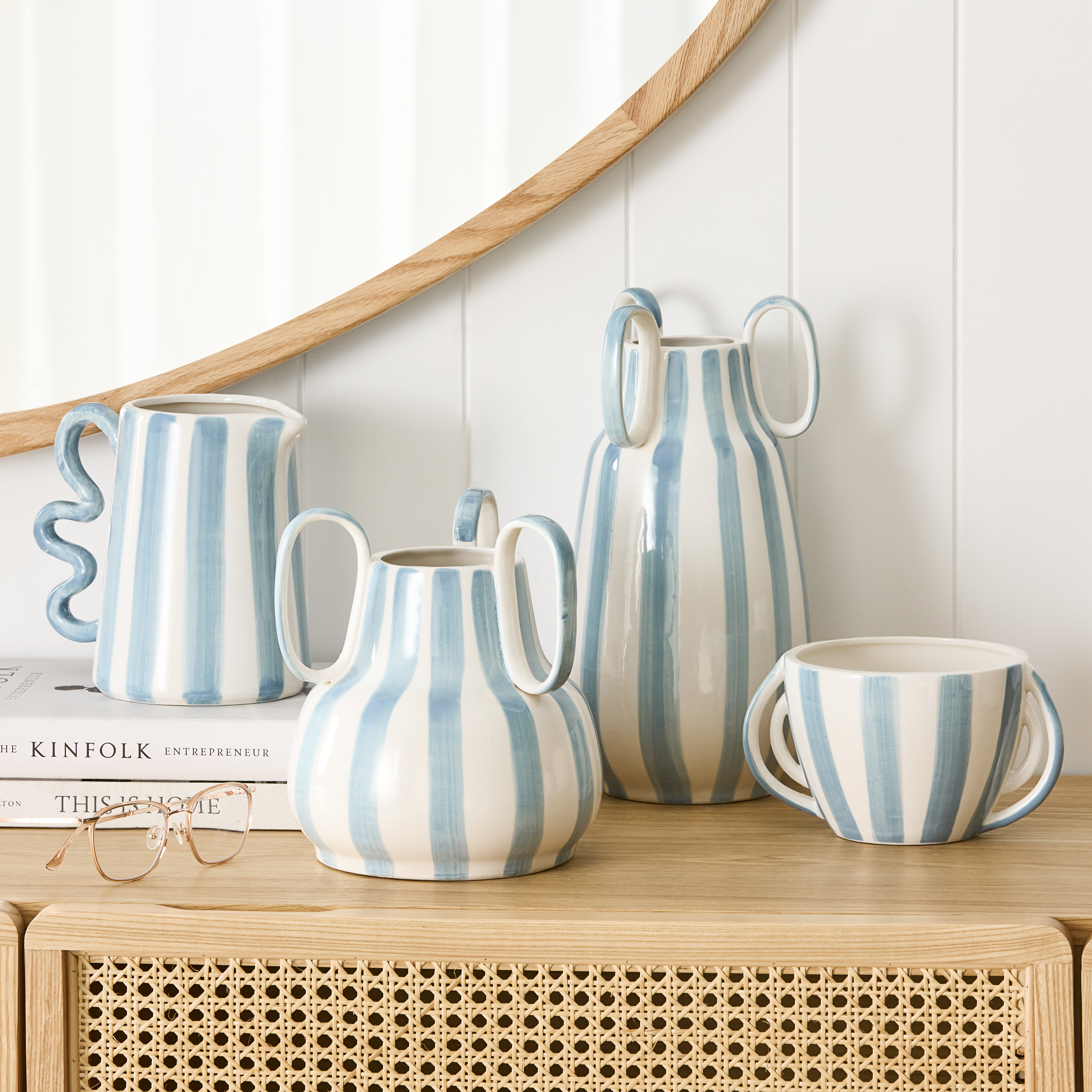 Bambini Blue Stripe Vase Collection