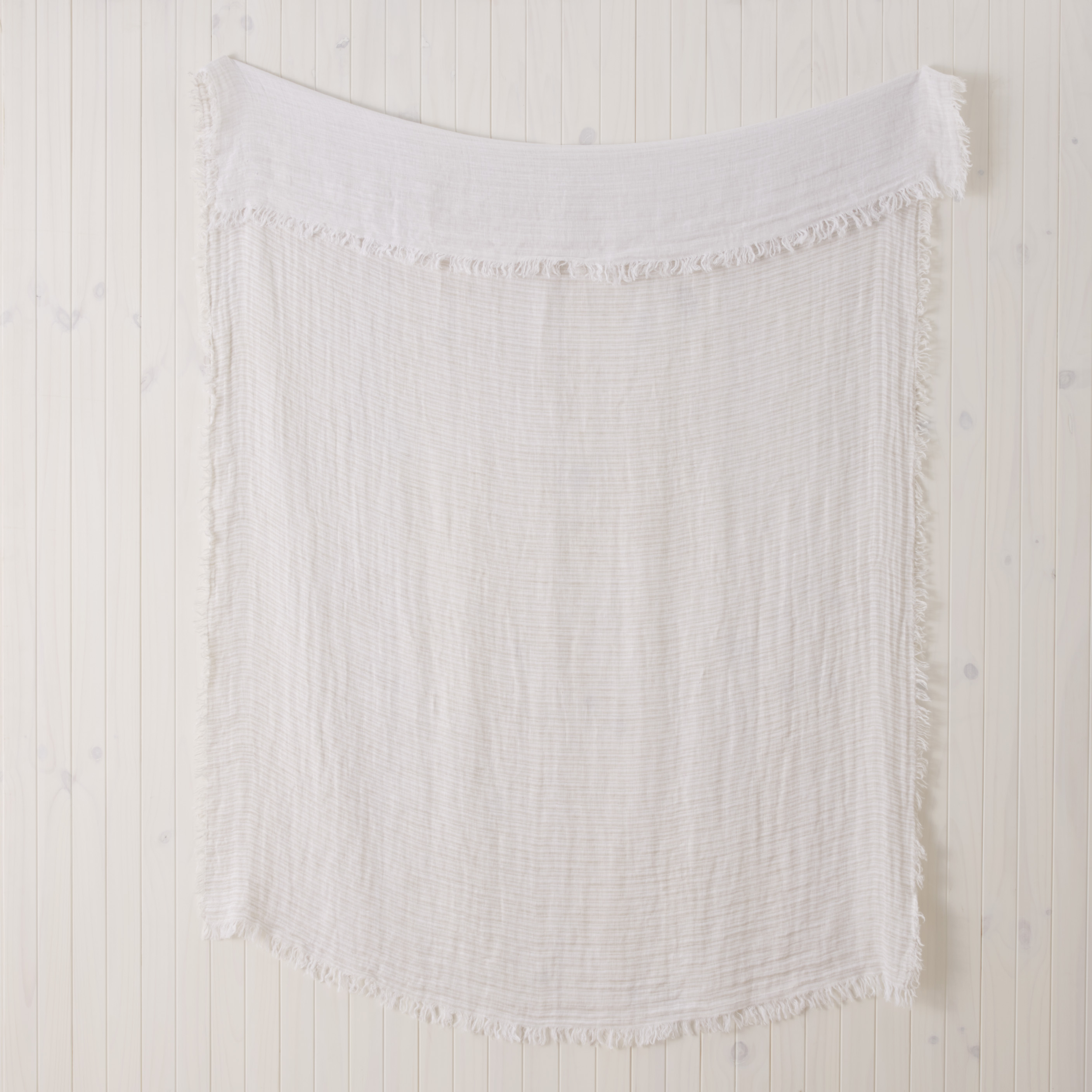 Suri Natural & White Stripe Linen Throw