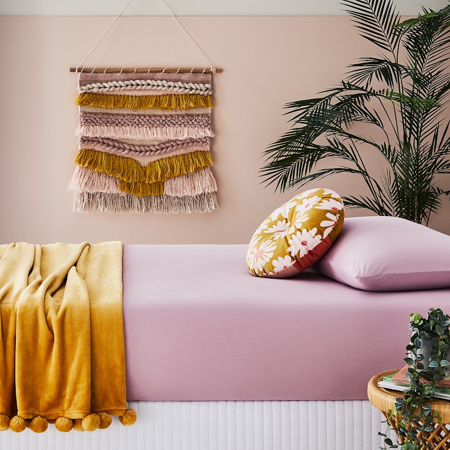 Cotton Jersey Violet Pink Fitted Sheet Set