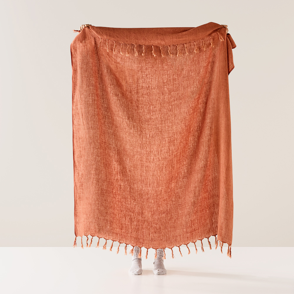 Malmo Rust Linen Throw