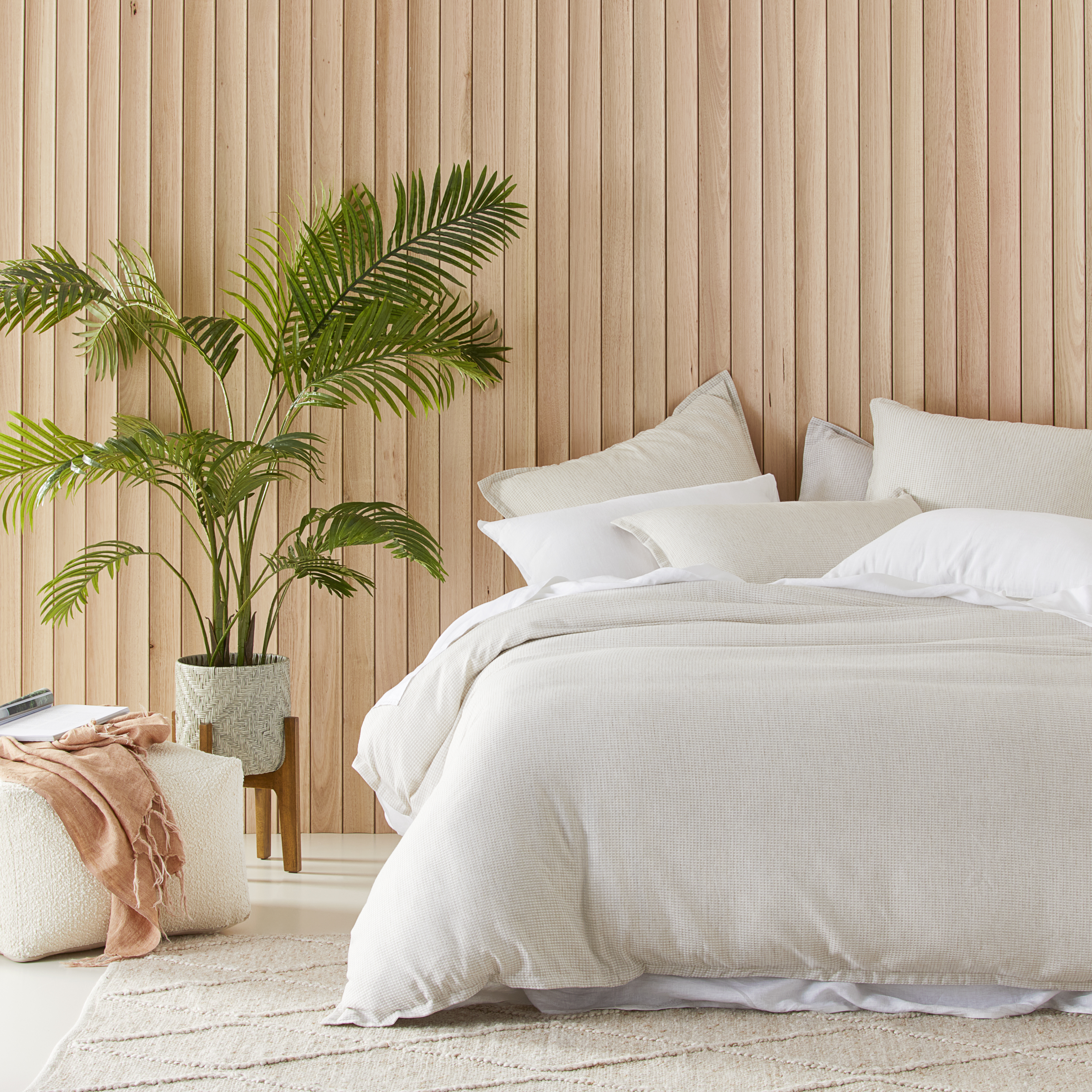 Berlin Waffle Natural Marle Quilt Cover Set + Separates