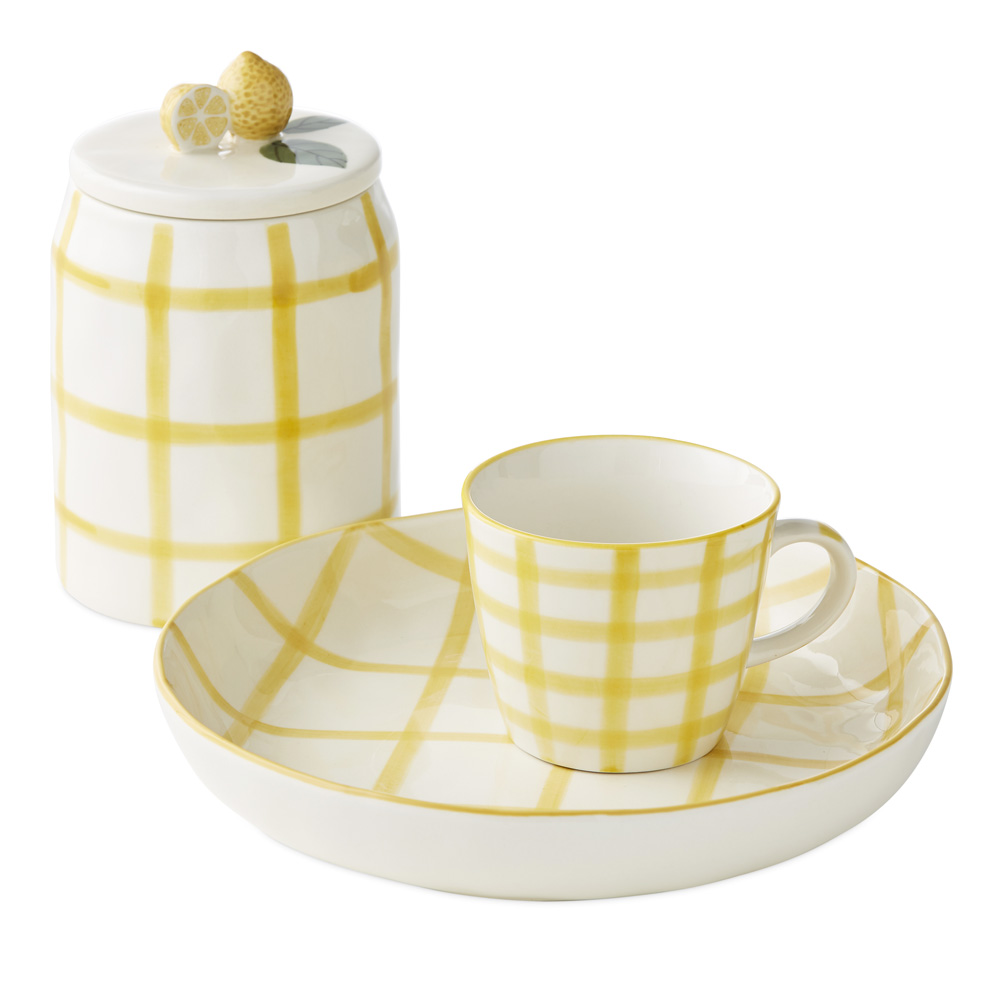 Charli Yellow Check Servingware