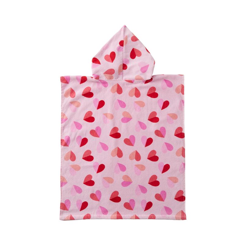 Sweet Hearts Kids Hooded Beach Towel