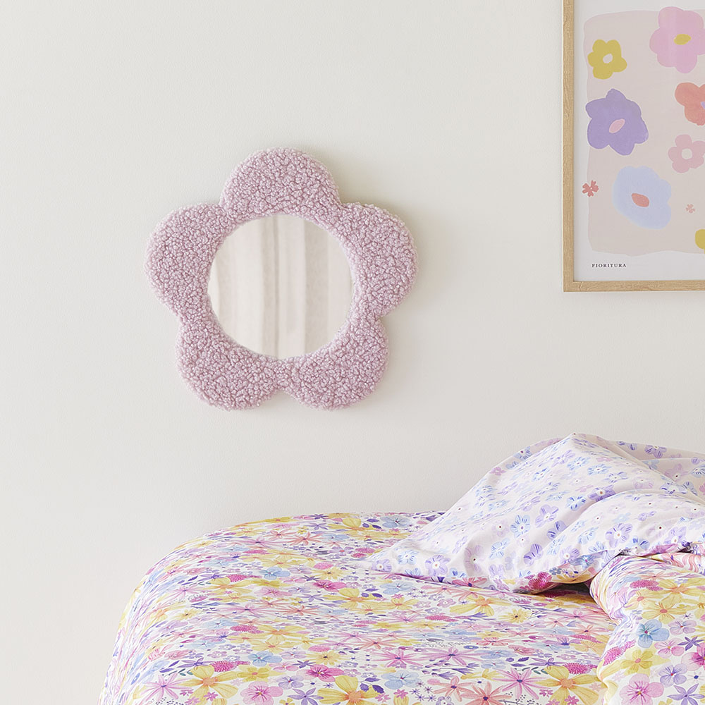 Daisy Lilac Boucle Mirror
