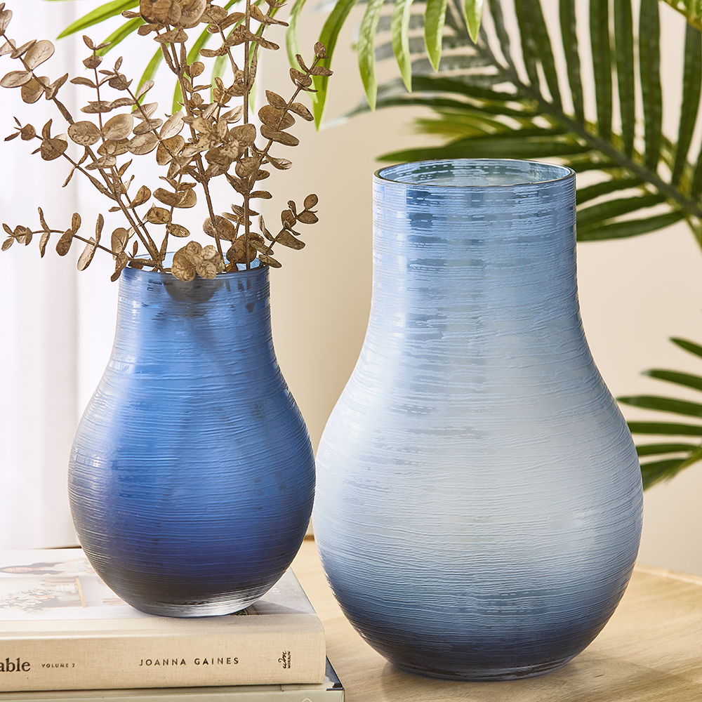 Brushed Blue Vase