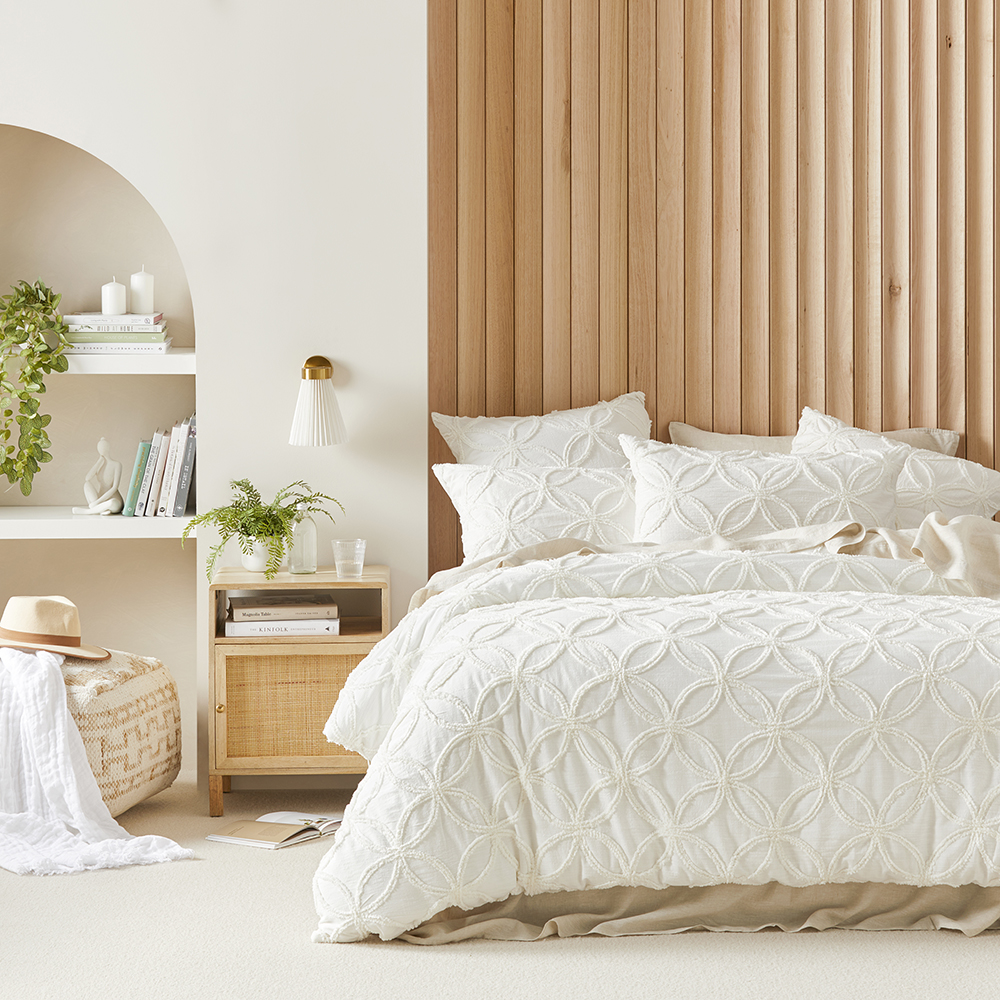 Barossa Tufted Off White Quilt Cover Separates