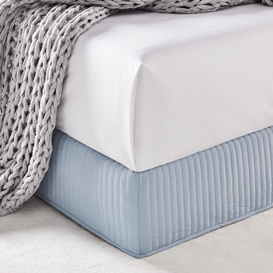 Fresh Dusty Blue Quilted Valance