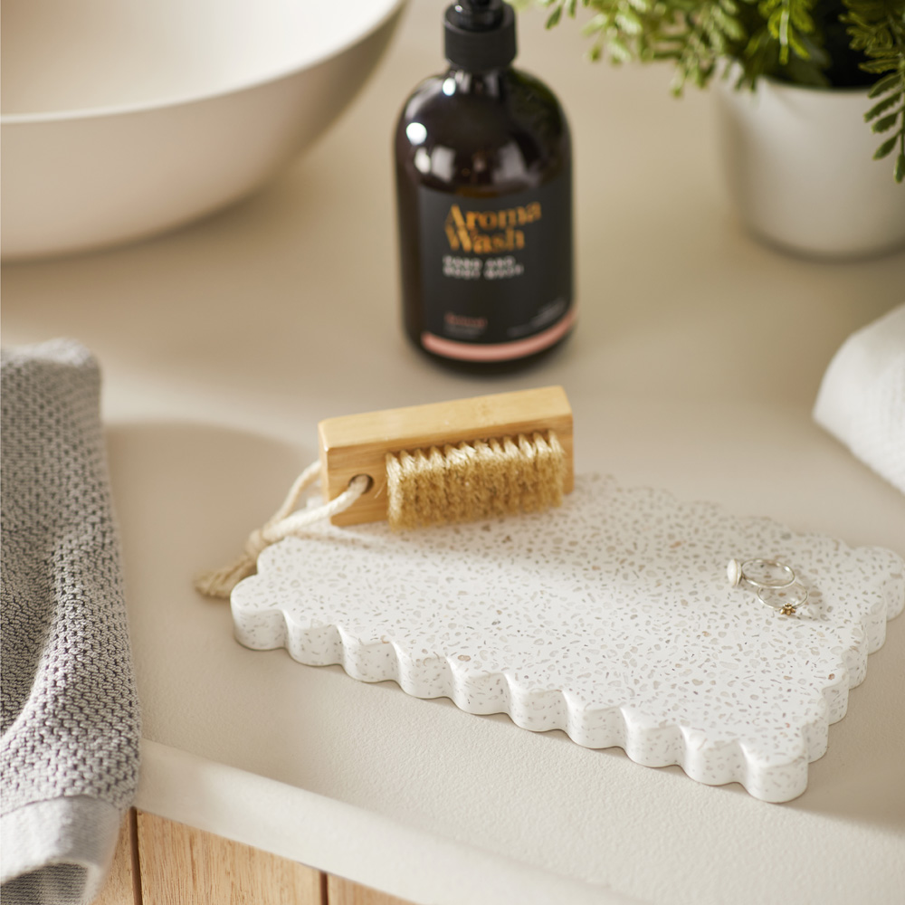 Mimi White Rectangle Terrazzo Tray