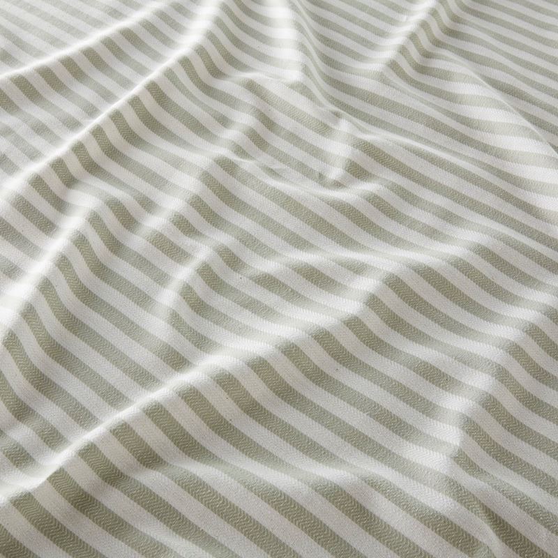 European Sage & White Stripe Turkish Peshtemal Beach Towel