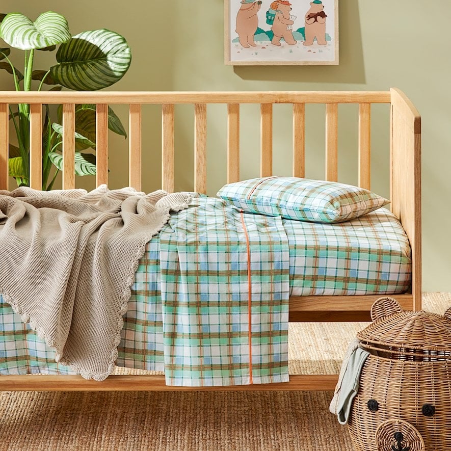 Brock Multi Plaid Cot Sheet Set