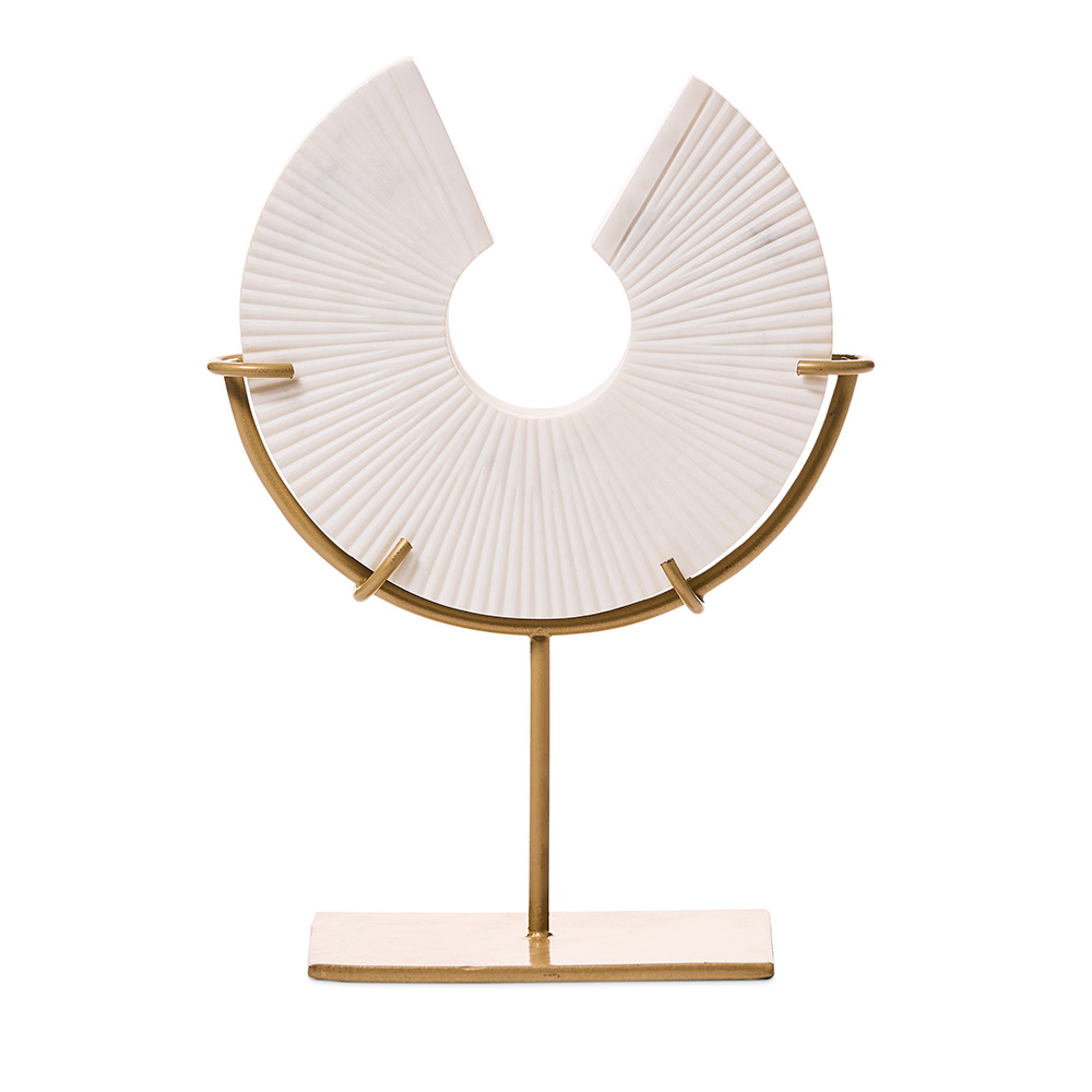 Lido Disc Crescent White Statue