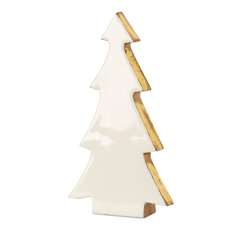 Enamel White & Gold Timber Tree