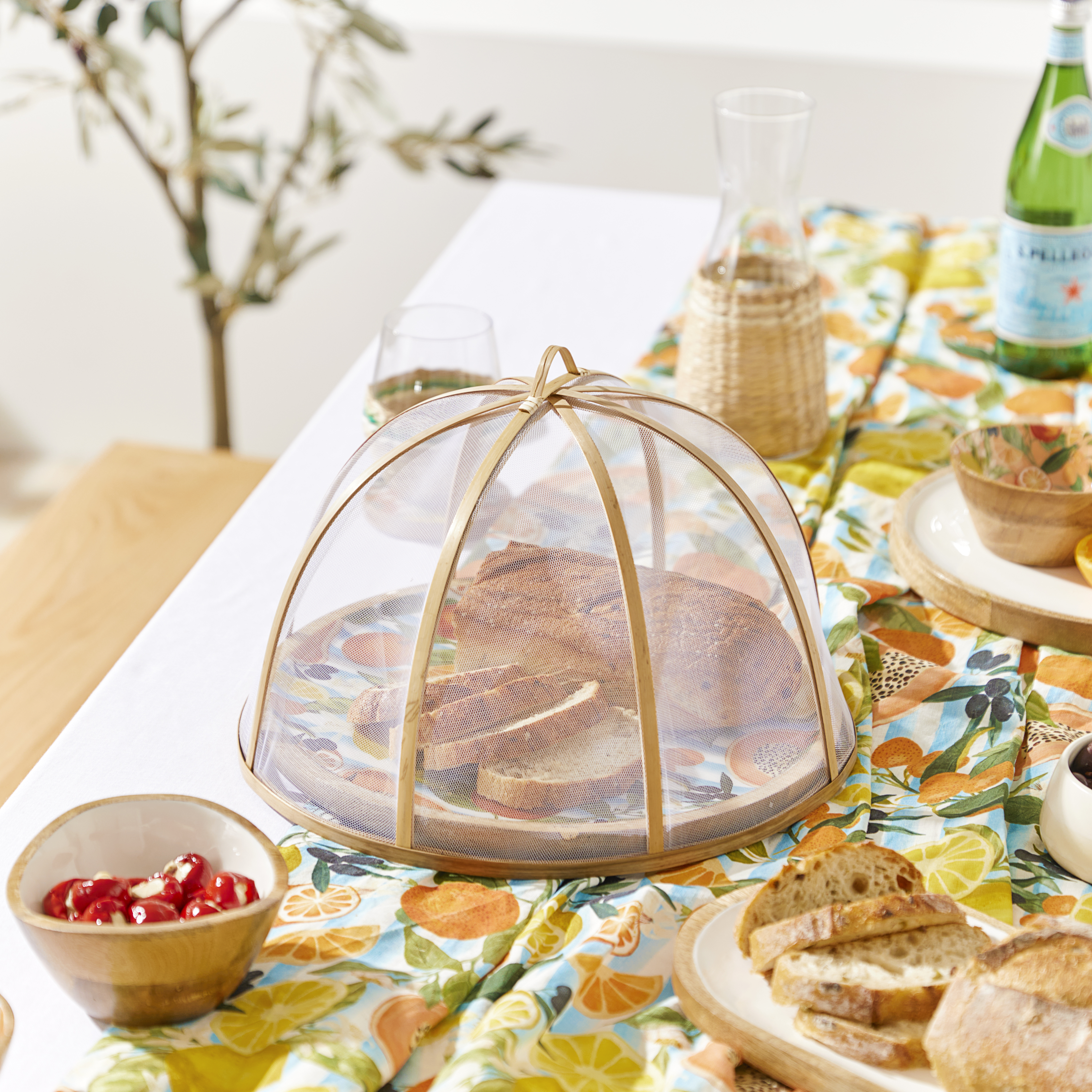 Hanoi White & Natural Large Food Cover