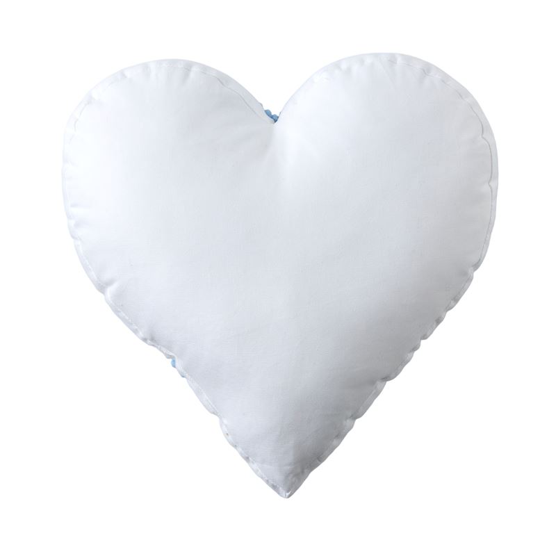 Trimmed Blue Glitzy Heart Cushion