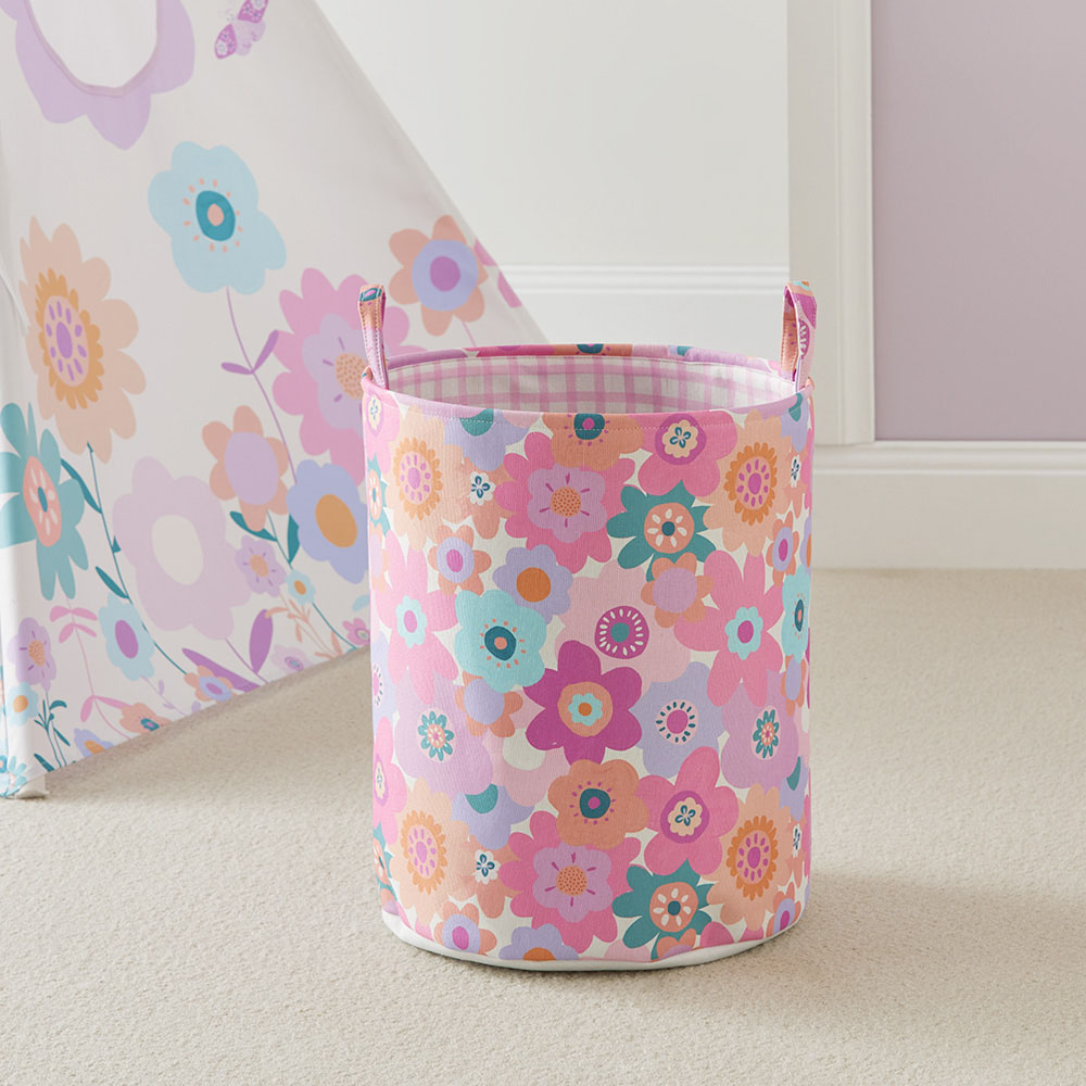 Designer Poppy Floral Printed Basket