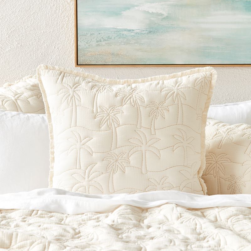 Palm Cove Natural Quilted Coverlet