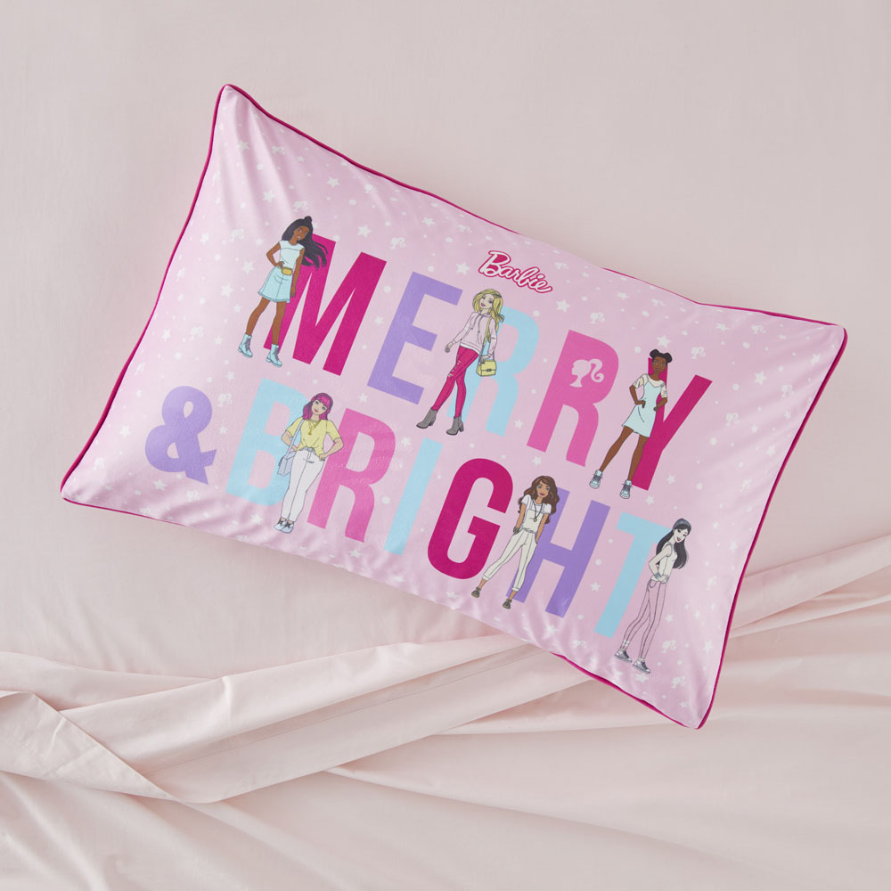 Mattel Barbie Christmas Text Pillowcase