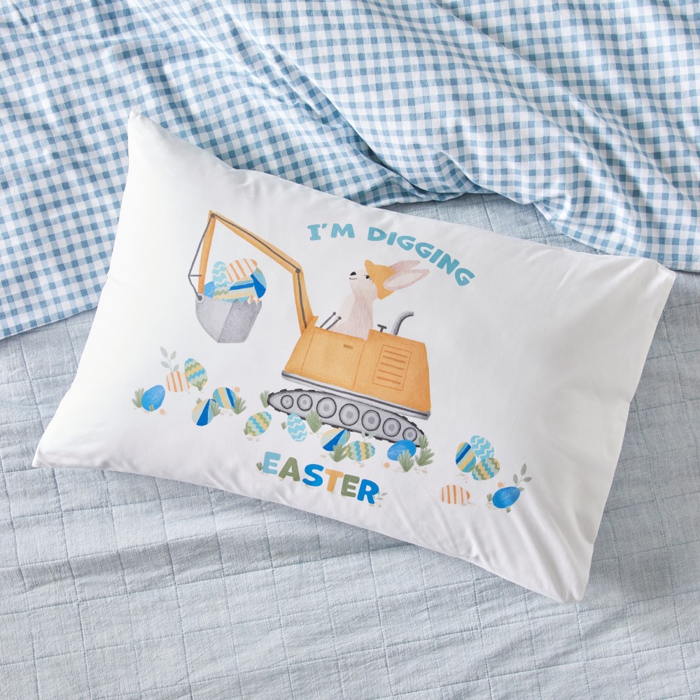 I'm Digging Easter Kids Text Pillowcase