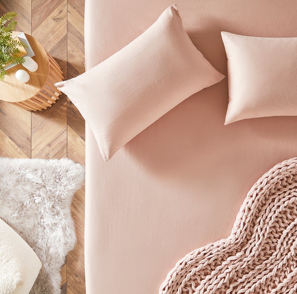 Flannelette Pink Plain Dye Sheet Separates