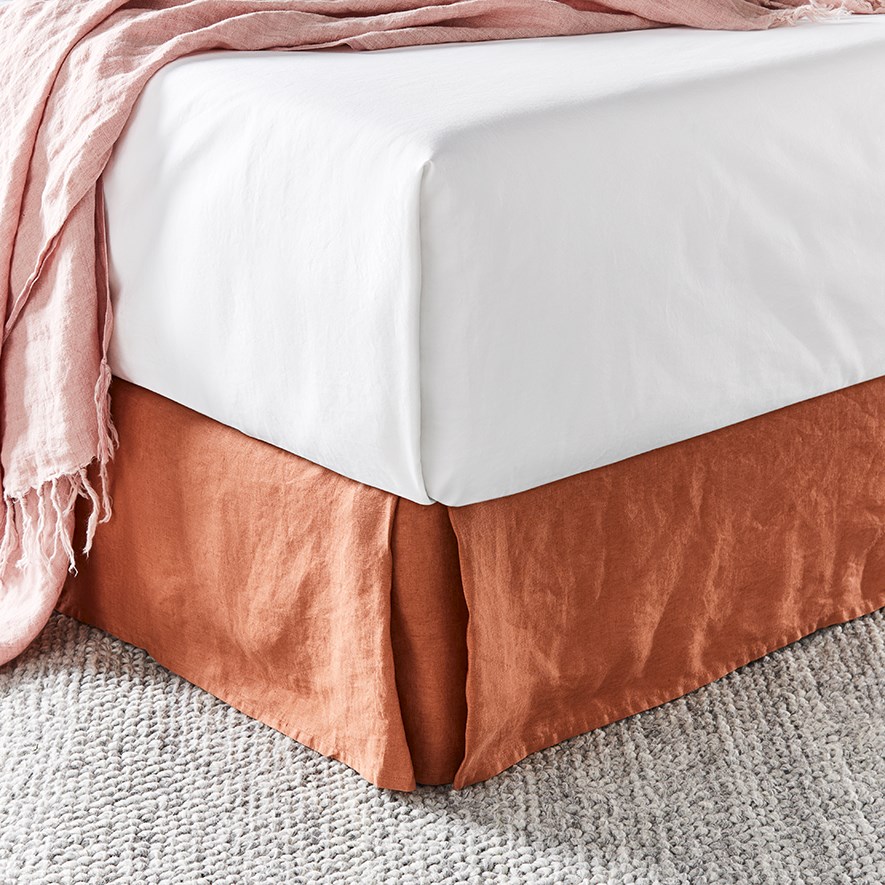 Vintage Washed Brick Linen Valance