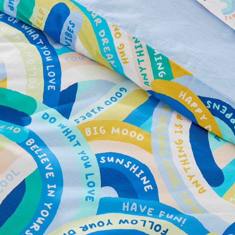 Good Vibes Blue Quilt Cover Set