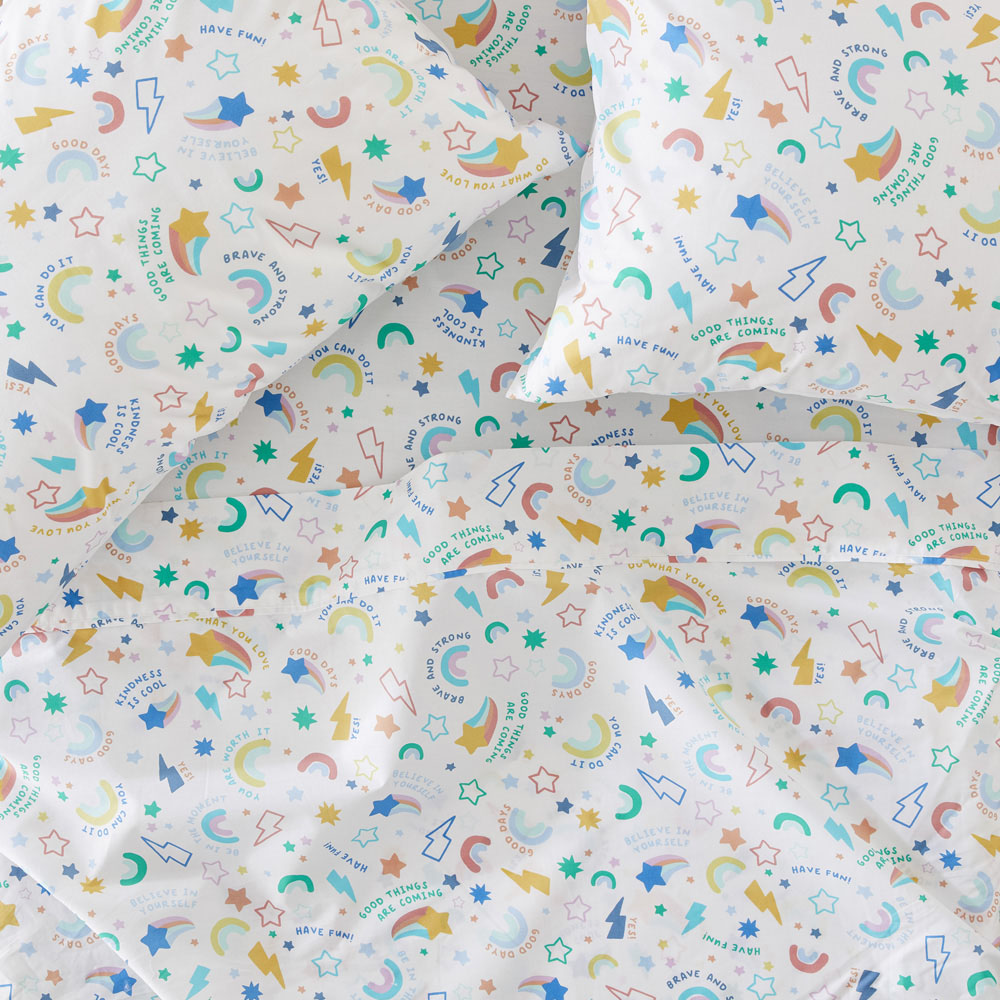 Good Vibes White Sheet Set