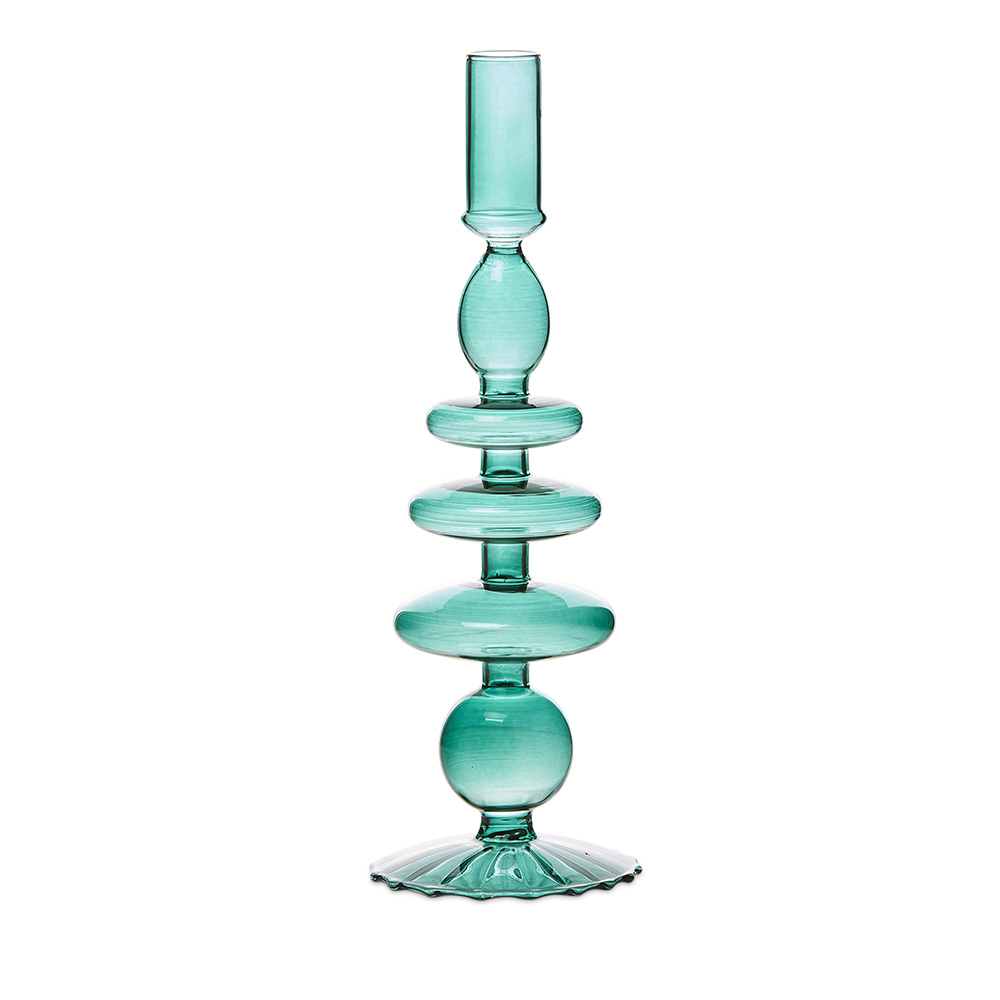 Merri Teal Taper Candleholder