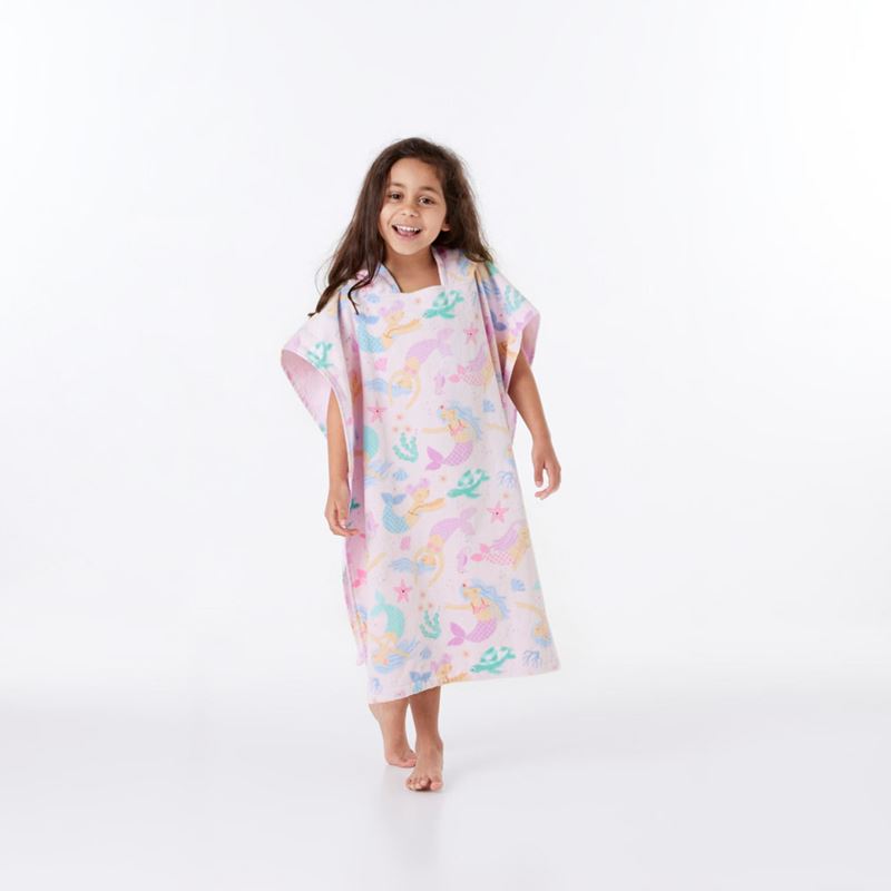 Mermaid Dreams Kids Hooded Beach Towel