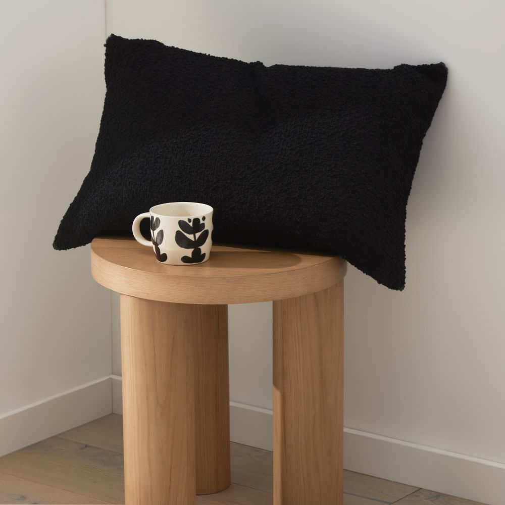 Otis Black Long Boucle Cushion