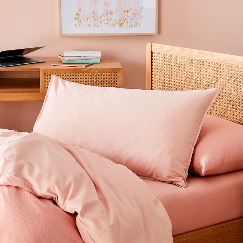 Stonewashed Cotton Pink Sand Quilt Cover Set