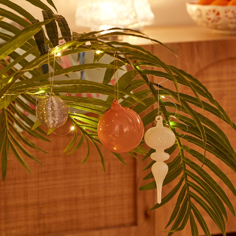 Whimsical Smoked Rose Glass Bauble