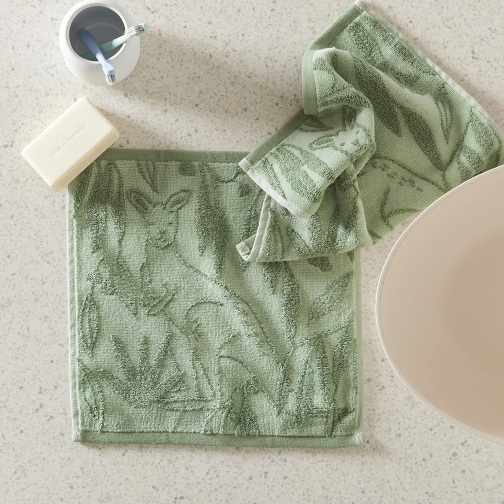 Aussie Animals Eucalyptus Face Washers Pack of 2