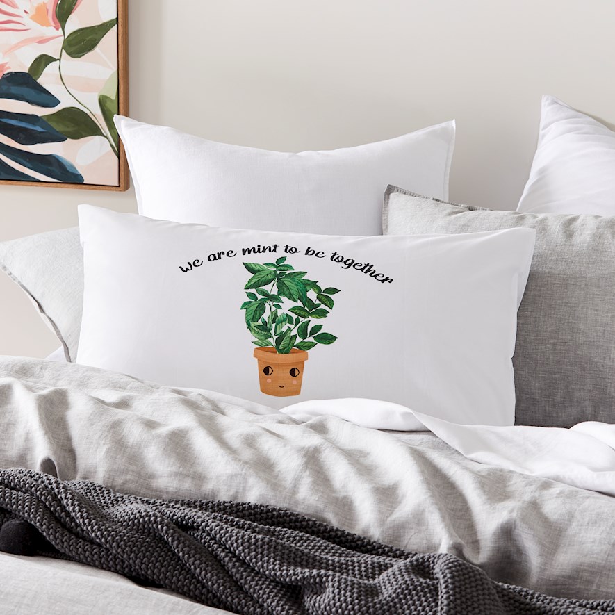 We Are Mint To Be Together Text Pillowcase