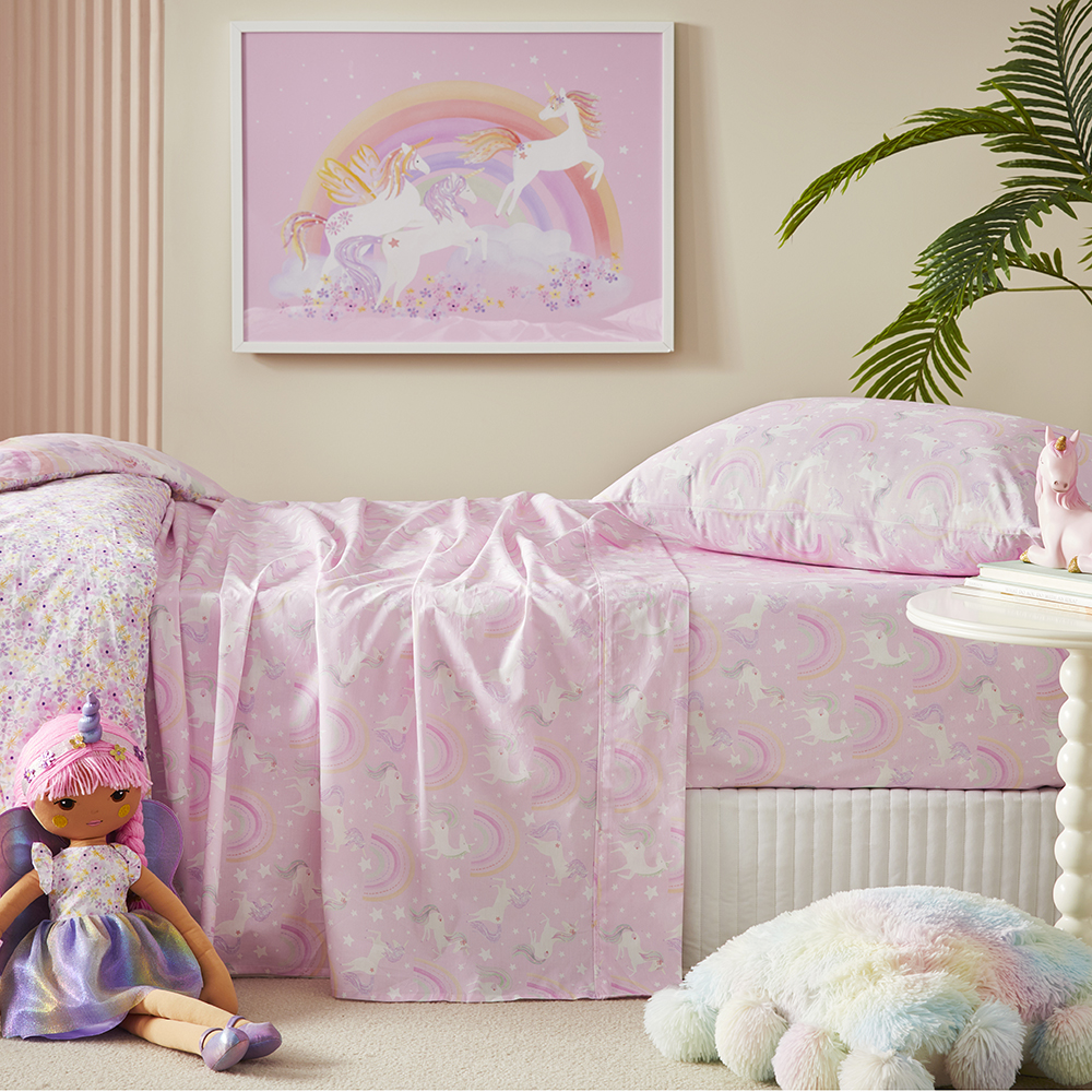 Unicorn Squad Pink Sheet Set