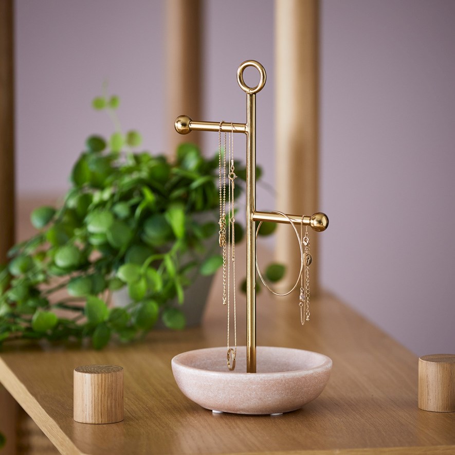 Marble Pink & Gold Jewellery Trinket