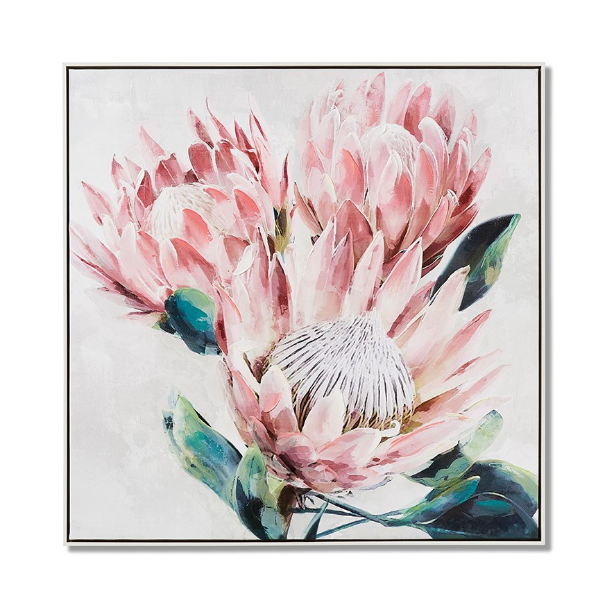 Protea Handpainted Blush Arrangement Wall Art