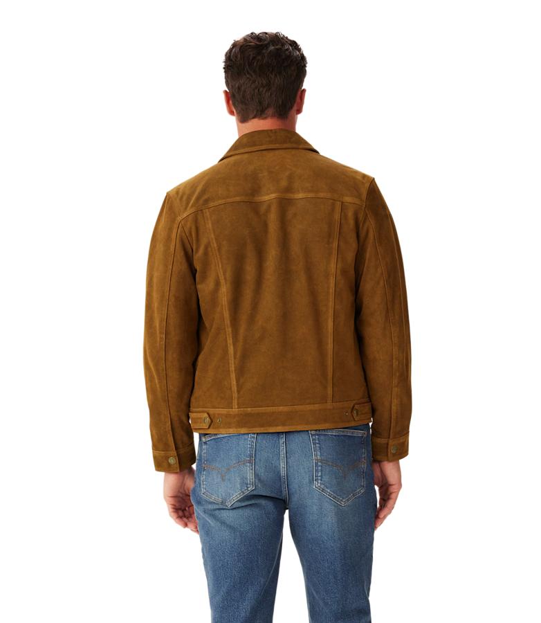 Duffy waxed suede leather jacket