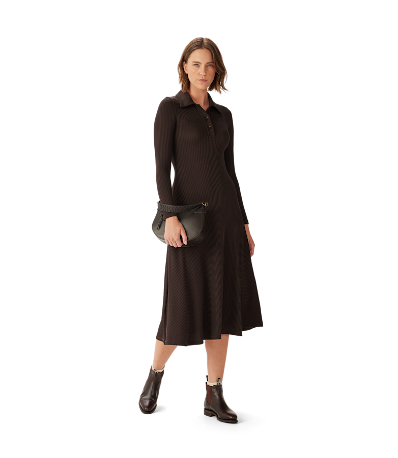 Brunswick ribbed jersey dress
