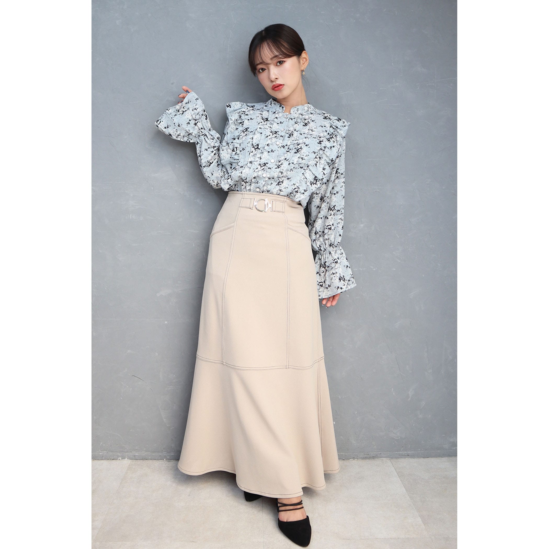 バックル付きマーメイドスカート
